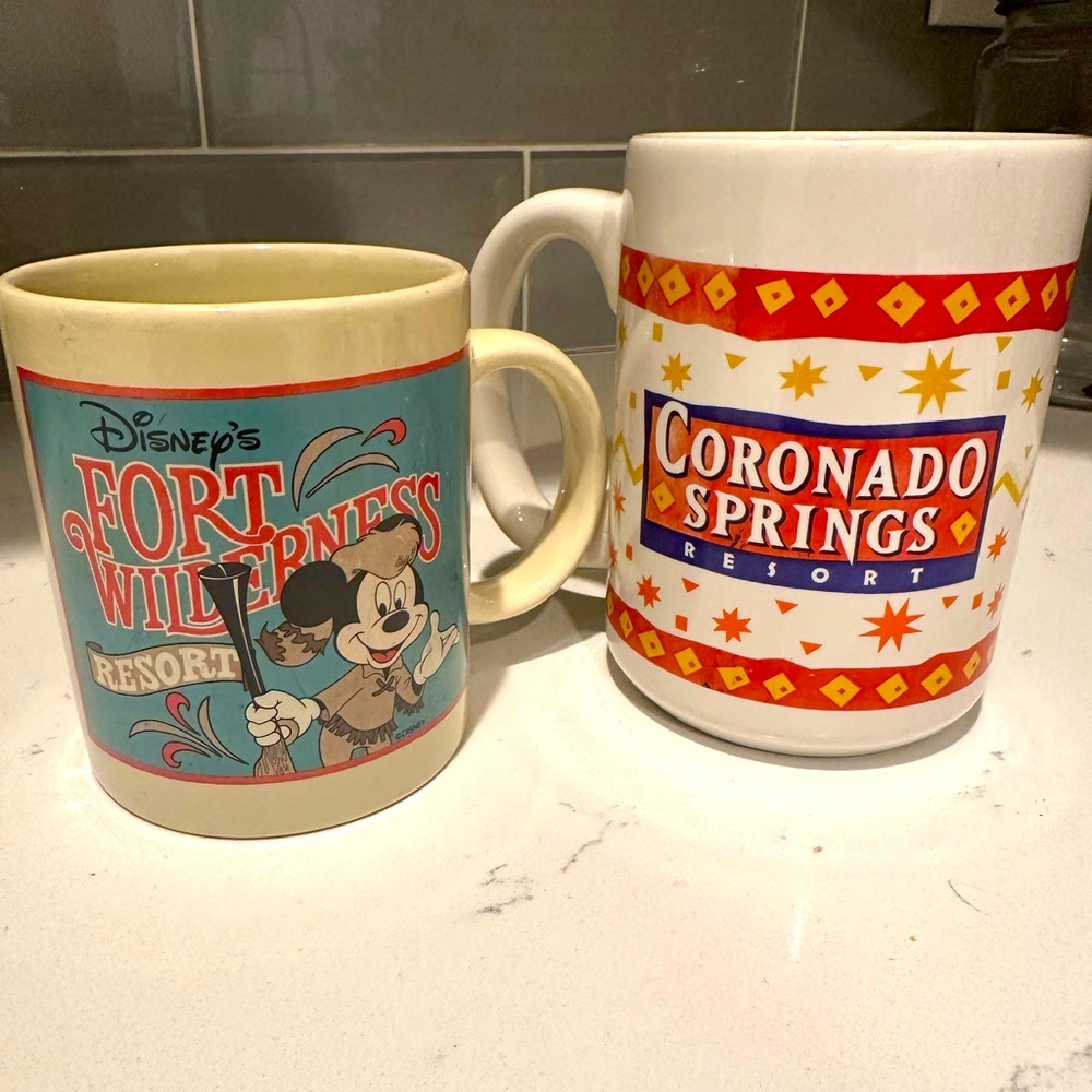 RARE!  (2) Vintage Walt Disney World coffee cups